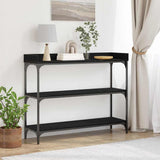 Console Table with Shelf Black oak 100 x 30 x 80 cm 863569