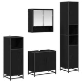 Bathroom Furniture Set 4 pcs Black Oak Engineered Wood 3402479