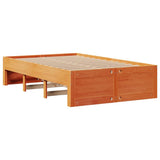 Bed Frame without Mattress with Drawers Wax Brown 135x190 cm Double Solid Wood Pine 3308821