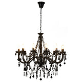 Chandelier with Beads Black 12 x E14 Bulbs 281609