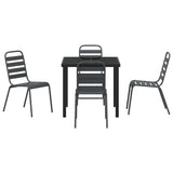 Garden Dining Set 5 pcs Anthracite Powder-Coated Steel 3379297