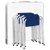 Foldable Camping Table Set with 4 Stools Height Adjustable 120 x 60 cm 41328