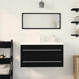 Bathroom Sink Cabinet with Drawer Wall-mounted 3 pcs Black Oak 3333131