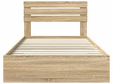 Bed Frame with Drawer with Headboard Manual Engineered Wood 3411677