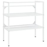 Bathroom Washbasin Frame with Built-in Basin White Iron 3101375