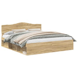 Bed Frame with Headboard Sonoma 180 x 200 cm Solid Pine Wood 3412864