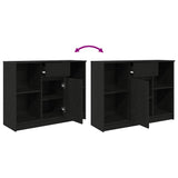 Sideboard with Drawer Black Oak 101x35x76 cm Engineered Wood 861563