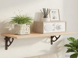 Wall Shelf Brackets 12 pcs Antique Brown 14.5 x 14.5 x 3.5 cm 42038907