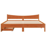 Bed Frame with Drawers Wax Brown 180x200 cm Super King Solid Wood Pine 3301898