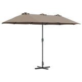 Garden Parasol Taupe 370 x 197 x 239 cm Polyester and Aluminium 42003370