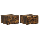 Wall-Mounted Bedside Cabinet 2 pcs Smoked Oak 34.5 x 33 x 20 cm 899116