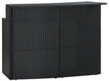 3 Piece Garden Bar Set with Cushions Poly Rattan Black 3095421