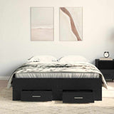Bed Frame with Drawers Black oak 120 x 200 cm Engineered wood 3333971