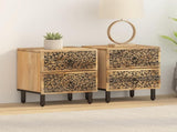 Bedside Cabinets 2 pcs 40x33x46 cm Solid Wood Mango 358211