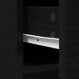 Sideboard with Drawers and Doors Black Oak 70.5x34x74.5 cm 861842