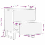 Bedside Cabinet Brown 40 x 33 x 46 cm Solid Acacia wood 4017934