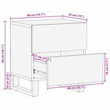 Bedside Cabinet Natural 40 x 33 x 46 cm Solid Mango Wood 4018042