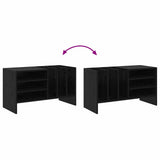 Record Cabinet Black Oak 78.5 x 35 x 45 cm Engineered Wood 891073