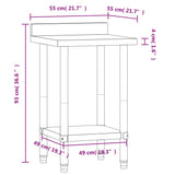 Kitchen Work Table with Backsplash 55x55x93 cm Stainless Steel 376456