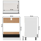 Oven Cabinet Lyon Black 60x46x81.5 cm Engineered Wood 802498