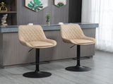 Retro Bar Stools Set of 2, Adjustable Kitchen Stool, Upholstered Bar Chairs with Back, Swivel Seat, T3398P328173