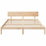 Bed Frame with Headboard Natural 180 x 200 cm Solid Pine Wood 872095