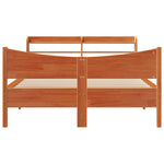 Bed Frame with Headboard Wax Brown 140x190 cm Solid Wood Pine 3307058