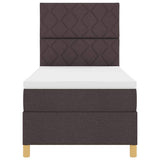 Box Spring Bed with Headboard Dark brown 90 x 190 cm Fabric 3339661