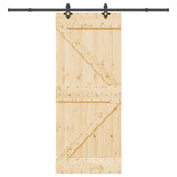 Sliding Door NARVIK Natural and Black 85 x 210 cm 3445234