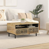 ZNTS Coffee Table 80x54x40 cm Solid Wood Mango 358225