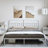 Bed Frame White Powder-coated steel Double Bed Frame 352632