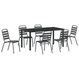 Garden Dining Set 7 pcs Anthracite Powder-Coated Steel 3379300