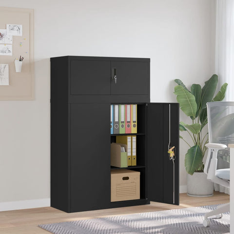 ZNTS File Cabinet Black 90x40x145 cm Steel 3188324