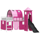 Kids'Loft Bed Frame White and Pink 107 x 200 cm Metal 42020912