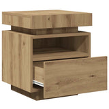 Bedside Cabinet with LED Lights Artisan Oak 40x39x48.5 cm 857660