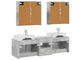 Bathroom Cabinet Set 5 pcs Concrete Grey Engineered Wood 3406410