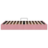 Storage Bed with Mattress with Storage Pink 120 x 200 cm Velvet 3370087