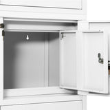 Office Cabinet White Steel Large Height-Adjustable Shelves 336413