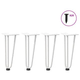 Hairpin Legs for Coffee Table 4 pcs White 30 cm Solid Steel 4012437