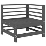 Garden Corner Sofas 2 pcs Grey Solid Wood Pine 825634