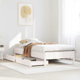 Bed Frame without Mattress White 100x200 cm Solid Wood Pine 3301717