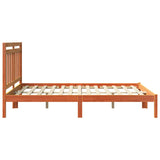 Bed Frame Wax Brown 205.5 x 145.5 x 100 cm Solid Pine Wood 3418140