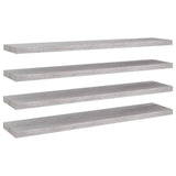Floating Wall Shelves 4 pcs Concrete Grey 120x23.5x3.8 cm MDF 326608