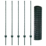 Fence with Posts Green 1.2 x 10 m Steel 3335992