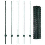 Fence with Posts Green 1.2 x 10 m Steel 3335992