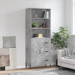 Highboard Concrete Grey 69.5x34x180 cm Engineered Wood 3189457