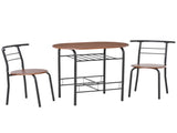3-Piece Dining Table Set , Metal Frame Wood Top Breakfast Bar Table Set for 2, Dining Table T3398P344171