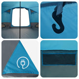 Dome Tent 4-Person with Roof Blue 505 x 450 x 248 cm 42004021