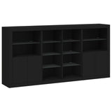 Sideboard with LED Lights Black 202x37x100 cm 3209185
