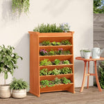 ZNTS Herb Planter 6-Tier Wax Brown 69x40x101.5 cm Solid Wood Pine 855050